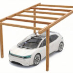 Structura lemn stratificat carport auto, 1 loc
